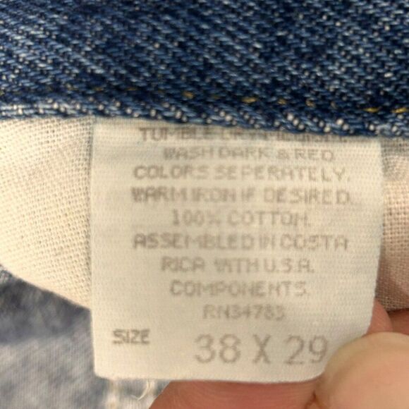 Riders Denim Regular Fit Straight Leg Jeans 38x29 Blue Pre-Shrunk Reinforced NWT - Picture 5 of 9